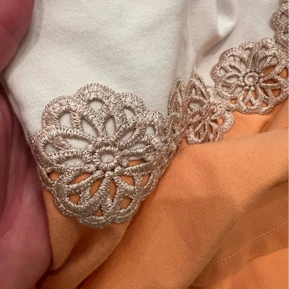 Janie and Jack Peach and White Ponte Floral Embroidered Dress - Picture 5 of 5